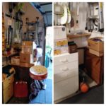 Garage decluttering before and after